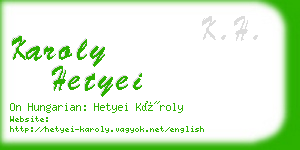 karoly hetyei business card